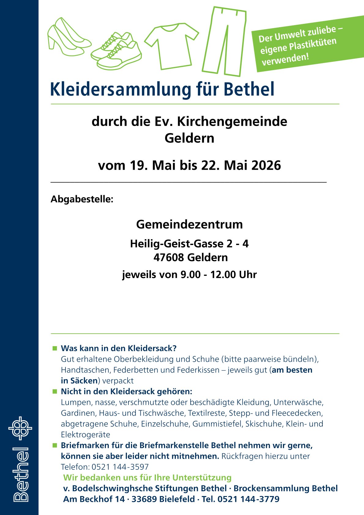 Plakat für die Bethelsammlung vom 19. bis 22. Mai 2026