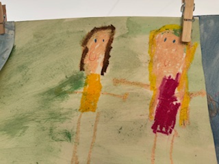 Kinderbild von zwei Personen